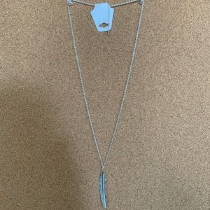Brand new silver feather necklace